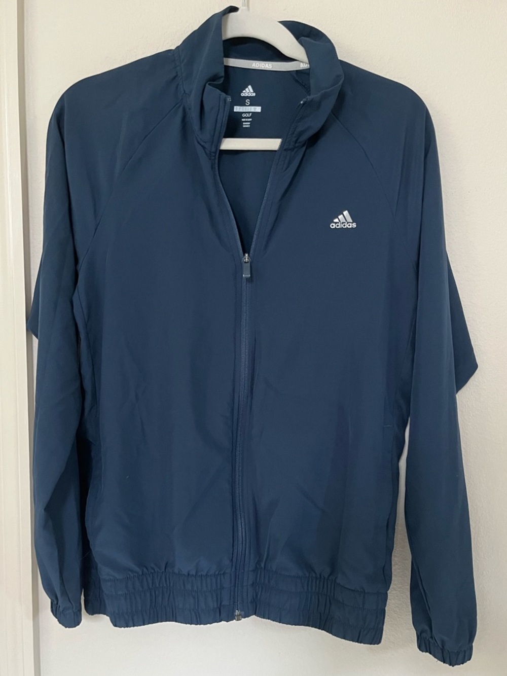 Adidas women’s Navy Lightweight golf Full-Zip Jacket size small